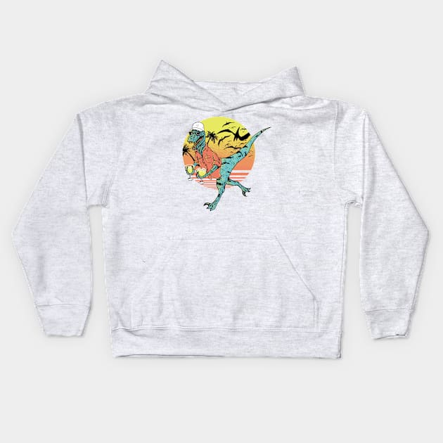 Dinosaur Cocktail Kids Hoodie by Andrewstg